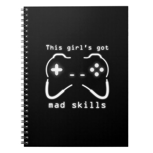 Meisjes hebben een Mad Skills Video Game Controlle Notitieboek (Voorkant)