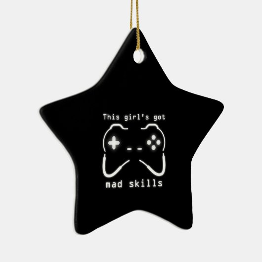Meisjes hebben Mad Skills Video Game Controller Ce Keramisch Ornament (Rechts)