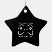 Meisjes hebben Mad Skills Video Game Controller Ce Keramisch Ornament (Voorkant)