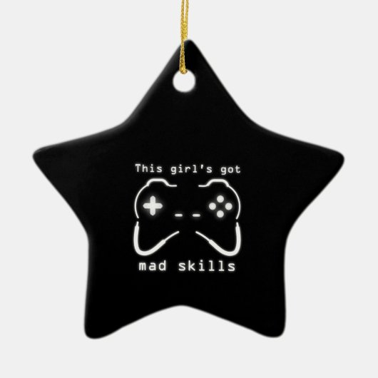Meisjes hebben Mad Skills Video Game Controller Ce Keramisch Ornament (Voorkant)