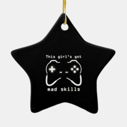 Meisjes hebben Mad Skills Video Game Controller Ce Keramisch Ornament (Achterkant)