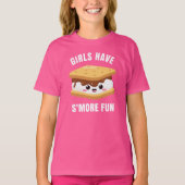Meisjes hebben meer plezier - Camping Marshmallows T-shirt (Voorkant)