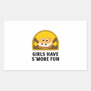 Meisjes hebben meer plezier met Retro zonsonderga Rechthoekige Sticker
