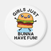 Meisjes hebben net Bunna een Fun Funny Burger Magneet (Voorkant)