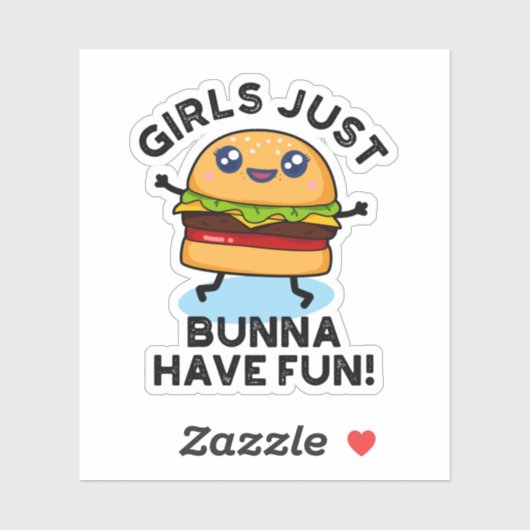 Meisjes hebben net Bunna een Fun Funny Burger Sticker (Vel)