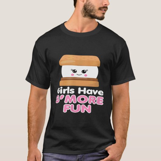 Meisjes hebben Smore Fun Schattigee Camping Pun Gi T-shirt (Voorkant)