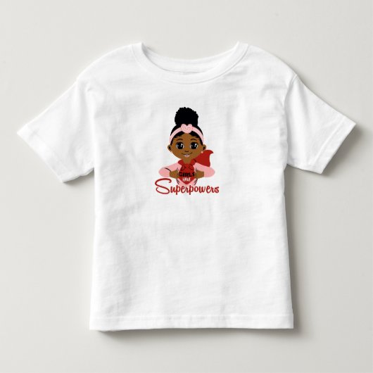 Meisjes hebben superkrachten Black Girl Superhero  Kinder Shirts (Voorkant)