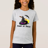 Meisjes Heksenhoed Trick or Treat Halloween T-shirt (Voorkant)
