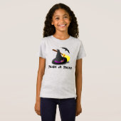 Meisjes Heksenhoed Trick or Treat Halloween T-shirt (Voorkant volledig)