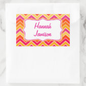 Meisjes heldere naam roze sinaasappel id label sti (Tas)