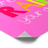 Meisjes heldere regenboog dromen roze poster (Hoek)