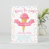 Meisjes hier is de Scoop Baby shower Uitnodiging (Staand voorkant)