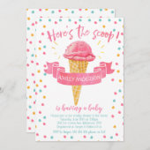 Meisjes hier is de Scoop Baby shower Uitnodiging (Voorkant / Achterkant)