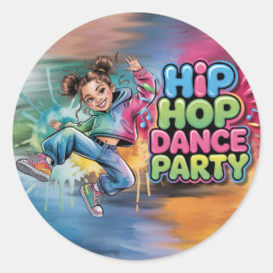 Meisjes Hip Hop Dans Verjaardagsfeestje Ronde Sticker