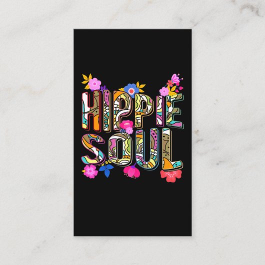 Meisjes Hippie 60s 70s kleurrijke bloemen Vrede Visitekaartje (Voorkant)