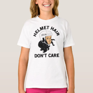 Meisjes Hockey Helm Haar Maakt Niet Uit Zwart Haar T-shirt