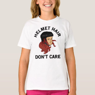 Meisjes Hockey Helmet Hair Zorg niet voor rood hoo T-shirt
