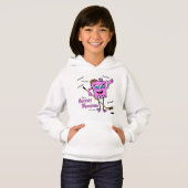 Meisjes Hockey Monster Roze Hoodie (Voorkant volledig)