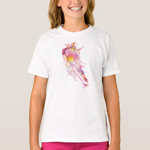 Meisjes Hockey Speler Waterverf water kleur Roze T T-shirt