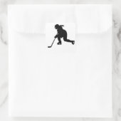Meisjes hockey vierkante sticker (Tas)