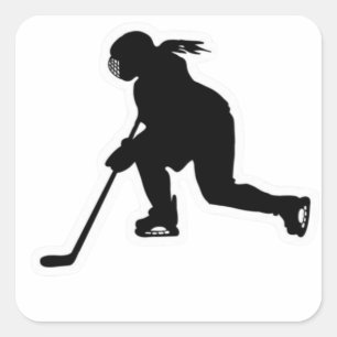 Meisjes hockey vierkante sticker
