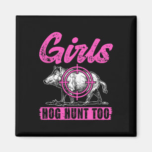 Meisjes Hog Hunt Naar Jagende Vrouwen Zwijn Varken Magneet