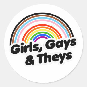MEISJES, HOMO'S & THEYS T-shirt Ronde Sticker