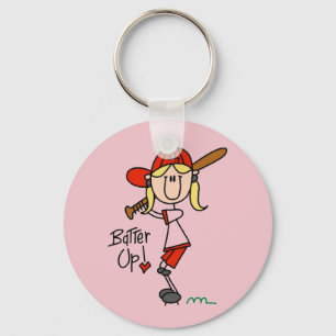 Meisjes honkbal Batter Up T-shirts en cadeaus Sleutelhanger