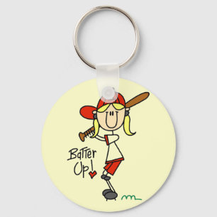 Meisjes honkbal Batter Up T-shirts en cadeaus Sleutelhanger