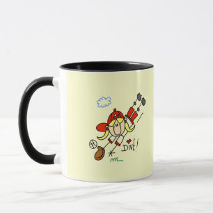 Meisjes honkbal duik T-shirts en cadeaus Mok