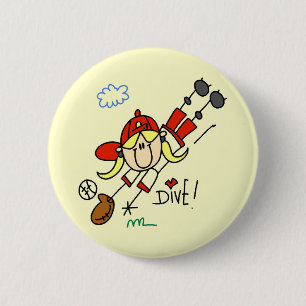 Meisjes honkbal duik T-shirts en cadeaus Ronde Button 5,7 Cm