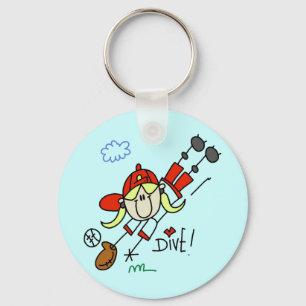 Meisjes honkbal duik T-shirts en cadeaus Sleutelhanger