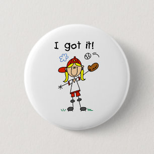 Meisjes Honkbal Ik Heb Hem Ronde Button 5,7 Cm