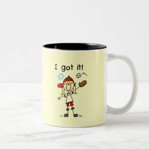 Meisjes Honkbal Ik Heb Het T-shirts en Cadeaus Tweekleurige Koffiemok