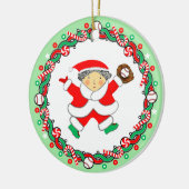 Meisjes Honkbal Keramisch Ornament (Links)