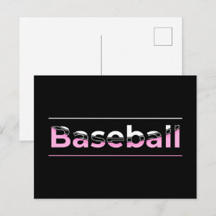 Meisjes Honkbal - Roze Geometrische Typografie Briefkaart