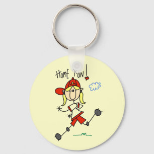 Meisjes honkbal thuisloop T-shirts en cadeaus Sleutelhanger