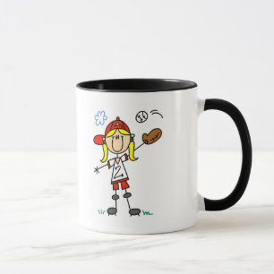 Meisjes honkbalspeler T-shirts en cadeaus Mok