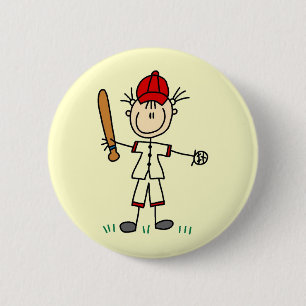 Meisjes honkbalspeler T-shirts en cadeaus Ronde Button 5,7 Cm