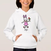 Meisjes Hoodie met Origineel Konijn Kunstwerk (Voorkant)