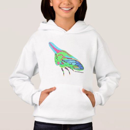 Meisjes hoodie (wit) - Oak Treehopper (Voorkant)