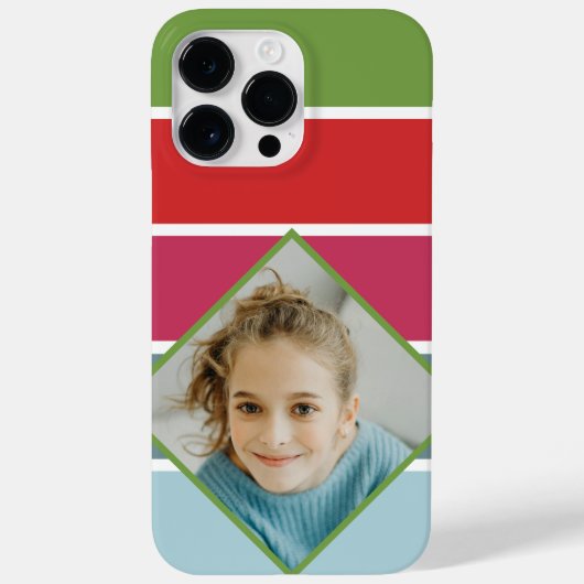 Meisjes horizontale strepen met foto Case-Mate iPhone case (Achterkant)