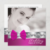 Meisjes Hot Pink Fotoopleiding Aankondigingen (Voorkant / Achterkant)