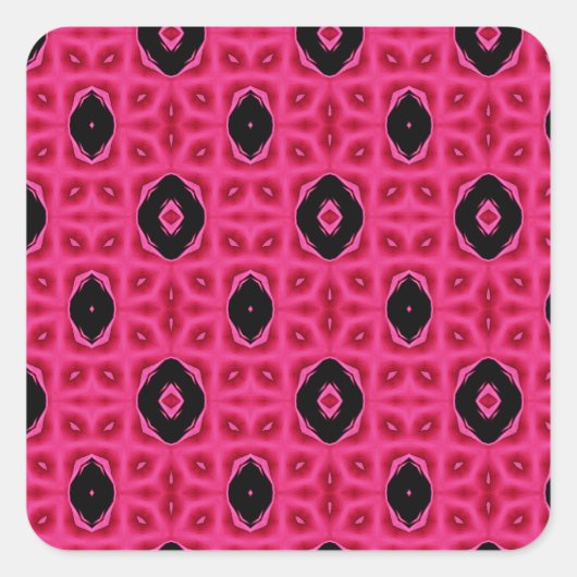 Meisjes hot-roze en zwart Abstract patroon Vierkante Sticker (Voorkant)