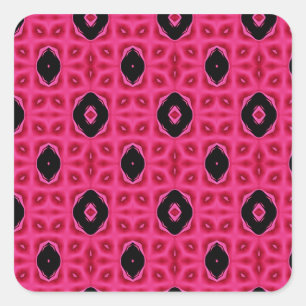 Meisjes hot-roze en zwart Abstract patroon Vierkante Sticker