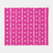 Meisje's Hot Roze Monogram Patroon Sterren Fleece Deken (Voorkant (Horizontaal))