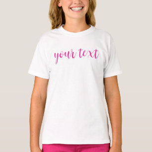 Meisjes Hot Roze Typografie Script Tekst Modern T-shirt