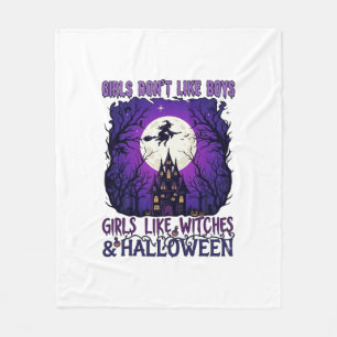 Meisjes houden niet van jongens Heksen Halloween G Fleece Deken