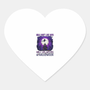 Meisjes houden niet van jongens Heksen Halloween G Hart Sticker