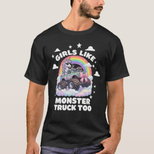 Meisjes houden ook van monstertruck eenhoorn Coque T-shirt